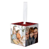 カスタムPhoto Collage Cube,ファパーソナライズされたミリ キューブオーナメント (正面アングル)
