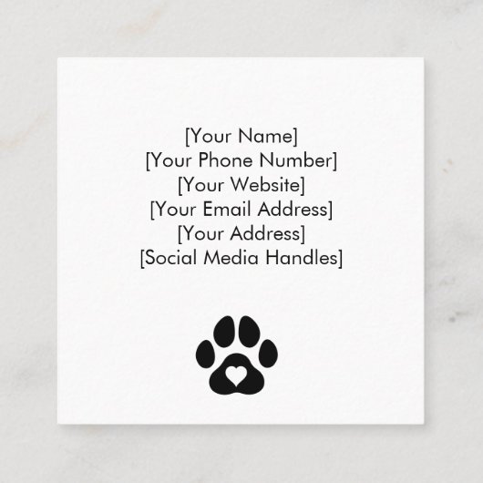 カスタムPhoto Collage Dog Kennel名刺 スクエア名刺 (裏面)