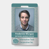 カスタムPhoto Computer IT Employeeバーコードロゴ バッジ (Front)