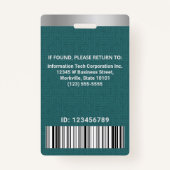 カスタムPhoto Computer IT Employeeバーコードロゴ バッジ (裏面)