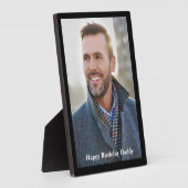 カスタムPhoto Daddy誕生日ブラックトリムパーソナライズド フォトプラーク (側面)