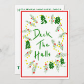 カスタムPhoto Deck the Holes Christmas Card (正面/裏面)