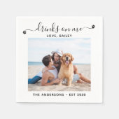 カスタムPhoto Drinks On Me DogバーPet結婚. スタンダードカクテルナプキン (正面)