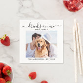 カスタムPhoto Drinks On Me Dog OpenバーPet結婚 スタンダードカクテルナプキン (インサイチュ)