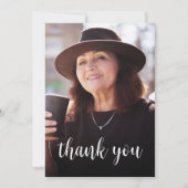 カスタムPhoto Dusty Blue 60th誕生日パーティー サンキューカード (正面)