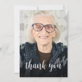 カスタムPhoto Dusty Blue 90th誕生日パーティー サンキューカード (正面)