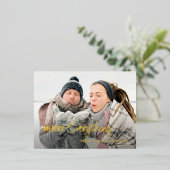 カスタムPhoto Everythingユメリーーモア文字金ゴールド 箔シーズンポストカード (立ち正面)