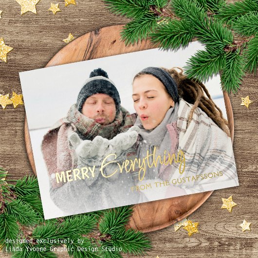 カスタムPhoto Everythingユメリーーモア文字金ゴールド 箔シーズンポストカード