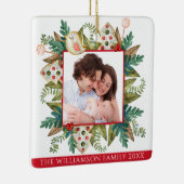 カスタムPhoto GreeneryとHoliday Cookiesフレーム セラミックオーナメント (右)