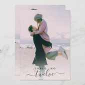 カスタムPhoto Hand Lettered Script's 結婚のカップル 招待状 (正面/裏面)