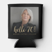 カスタムPhoto Hello 70誕生日パーティー 缶クーラー (正面)