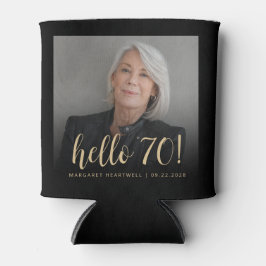 カスタムPhoto Hello 70誕生日パーティー 缶クーラー