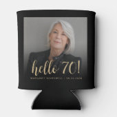 カスタムPhoto Hello 70誕生日パーティー 缶クーラー (裏面)