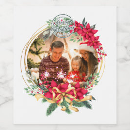 カスタムPhoto Holiday Christmas Wine labels ワインラベル