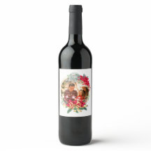 カスタムPhoto Holiday Christmas Wine labels