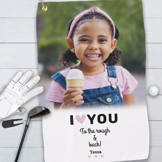 カスタムPhoto I Love You To The Rough & Back Name ゴルフタオル