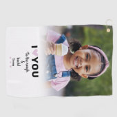 カスタムPhoto I Love You To The Rough & Back Name ゴルフタオル (横)