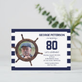 カスタムPhoto in Rudder誕生日招待状 招待状 (スタンド正面)