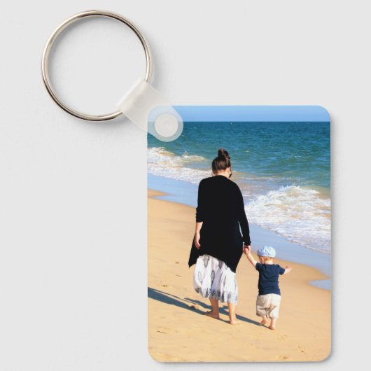 カスタムPhoto Keychainあなたの家族の写真Mom Gift キーホルダー (正面)