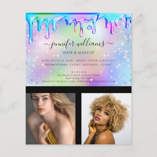 カスタムPhoto Logo Promotion Holographic Drips チラシ (正面)