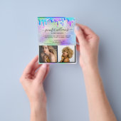 カスタムPhoto Logo Promotion Holographic Drips チラシ (手)