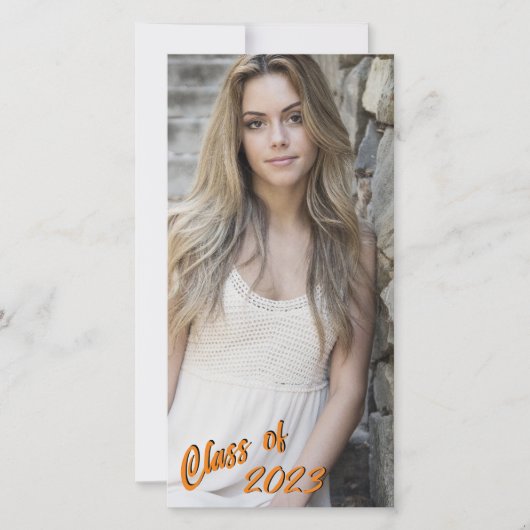 カスタムPhoto Long and Skinny Orange Class of 案内状 (正面)