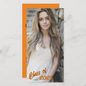 カスタムPhoto Long and Skinny Orange Class of 案内状 (正面/裏面)