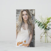 カスタムPhoto Long and Skinny Orange Class of 案内状 (スタンド正面)