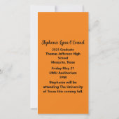 カスタムPhoto Long and Skinny Orange Class of 案内状 (裏面)