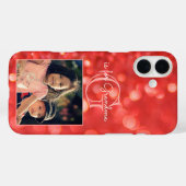カスタムPhoto Monogram Add A Name Coralグリッター Case-Mate iPhoneケース (裏面 (横))