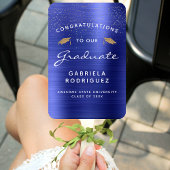 カスタムPhoto Navy Blueメタリック卒業 ハンドファン