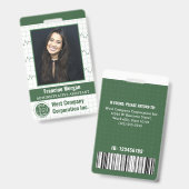 カスタムPhoto Office Company Employeeバーコードロゴ バッジ (正面＆裏面)