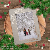 カスタムPhoto On Jute Burlapパタフェイクーンバラ金ゴールド 箔シーズンポストカード