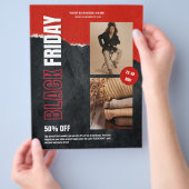 カスタムPhoto Red Black Friday Product Promo チラシ (手)