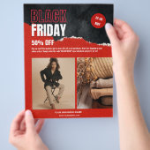 カスタムPhoto Red Black Friday Product Promo チラシ (手)