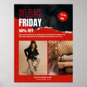 カスタムPhoto Red Black Friday Product Promo ポスター (正面)