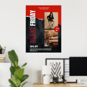 カスタムPhoto Red Black Friday Product Promo ポスター (ホームオフィス)