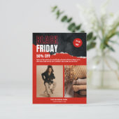 カスタムPhoto Red Black Friday Product Promo ポストカード (スタンド正面)