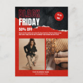 カスタムPhoto Red Black Friday Product Promo ポストカード (正面)