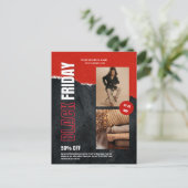 カスタムPhoto Red Black Friday Product Promo ポストカード (スタンド正面)