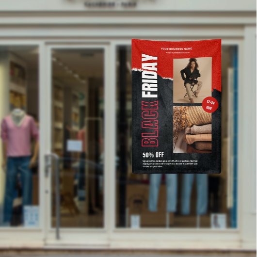 カスタムPhoto Red Black Friday Product Promo 横断幕