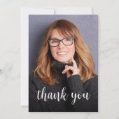 カスタムPhoto Sage Green 40th Birthdayパーティー サンキューカード (正面)