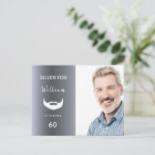 カスタムphoto silver fox birthday invitation ポストカード (スタンド正面)