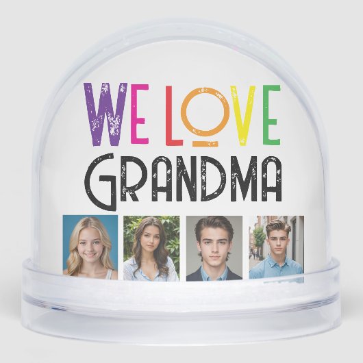 カスタムPhoto Snow Globe for GRANDA - Rainbow文字 (正面)
