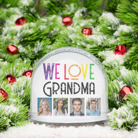カスタムPhoto Snow Globe for GRANDA - Rainbow文字 (クリスマス)