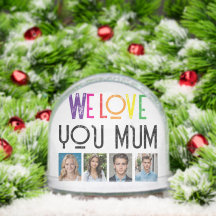 カスタムPhoto Snow Globe for Mom - Rainbow文字