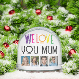 カスタムPhoto Snow Globe for Mom - Rainbow文字