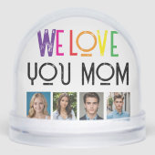 カスタムPhoto Snow Globe for Mom - Rainbow文字 (正面)