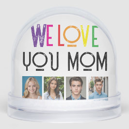 カスタムPhoto Snow Globe for Mom - Rainbow文字
