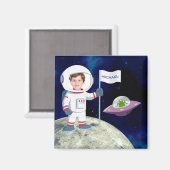 カスタムPhoto Spaceman on Moon マグネット (正面/裏面)